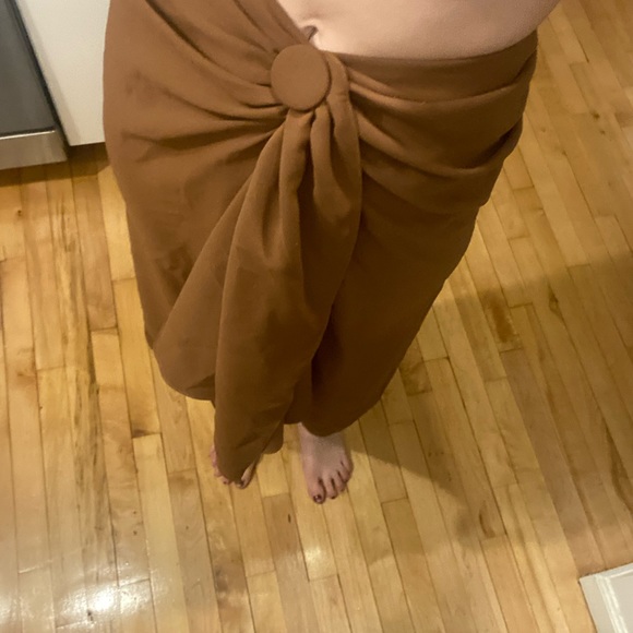Intermix Carmel Brown Flowy Midi skirt - Picture 4 of 5